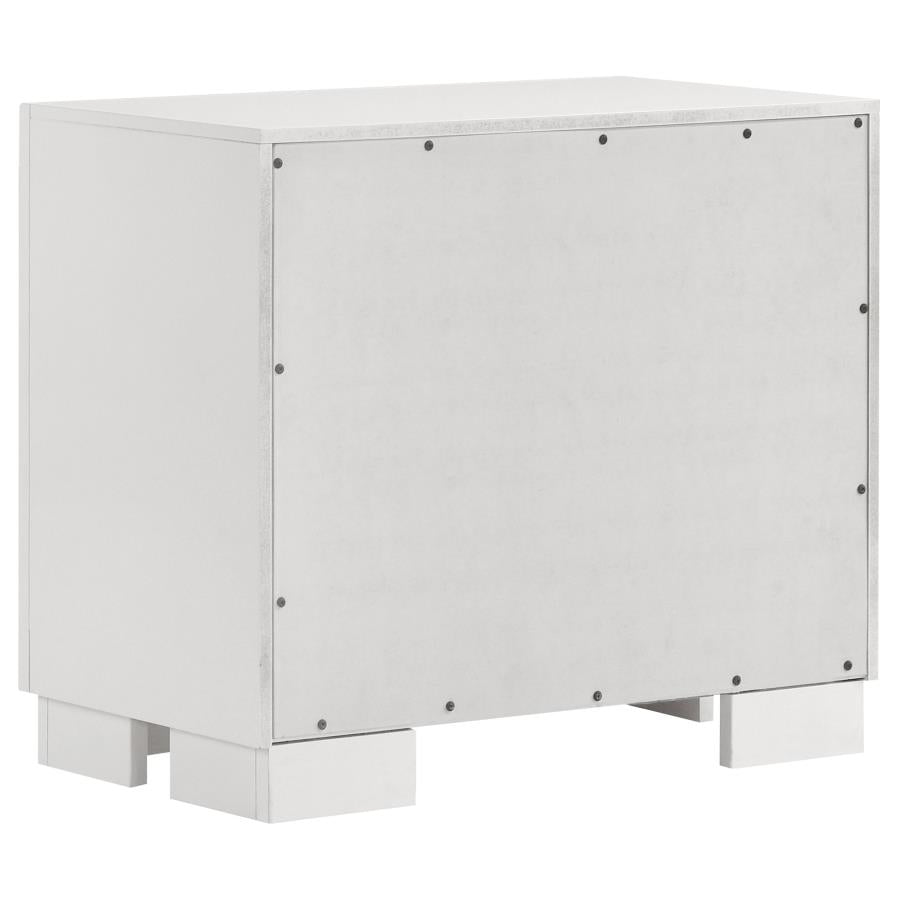 JESSICA 2-DRAWER NIGHTSTAND SNOW WHITE WITH PANEL