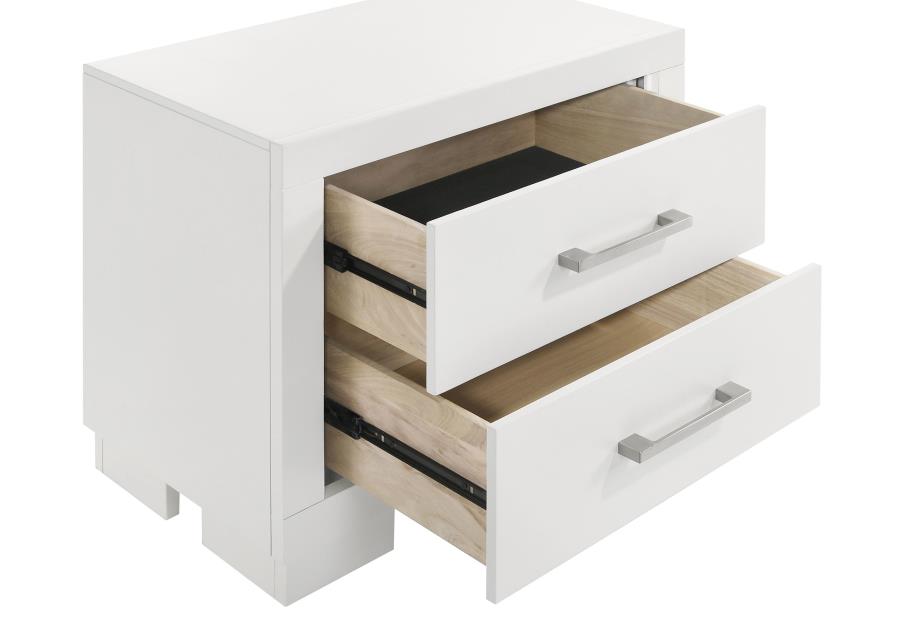 JESSICA 2-DRAWER NIGHTSTAND SNOW WHITE WITH PANEL