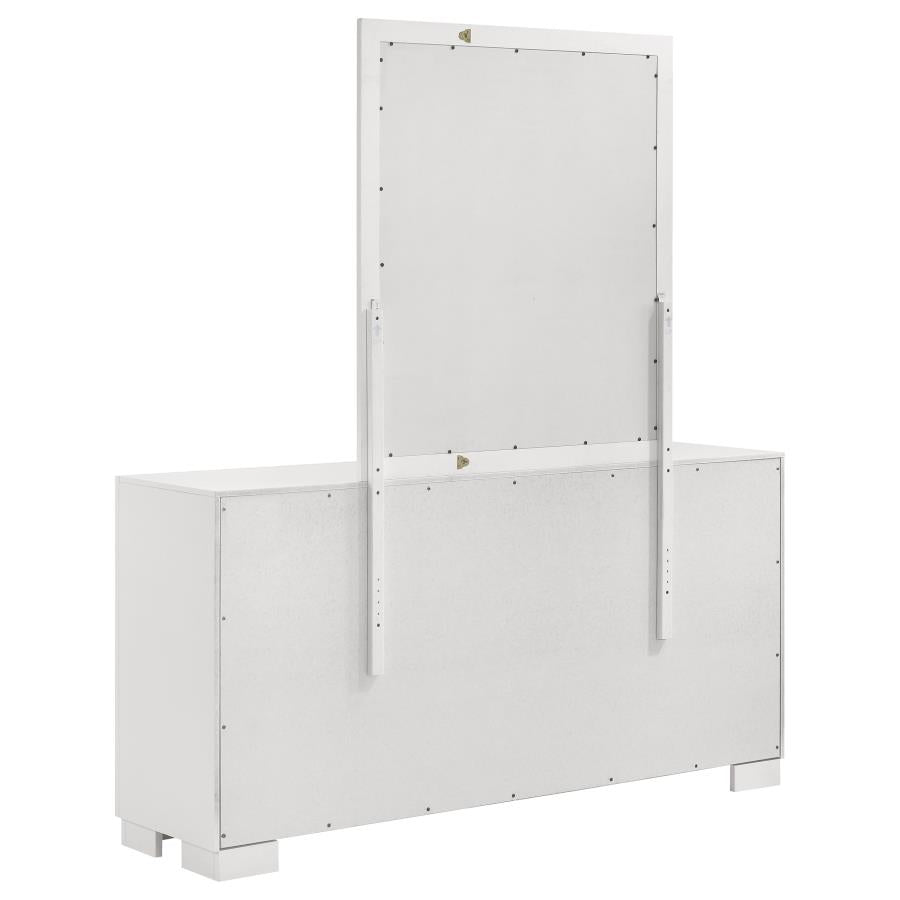 JESSICA 6-DRAWER DRESSER WITH MIRROR SNOW WHITE