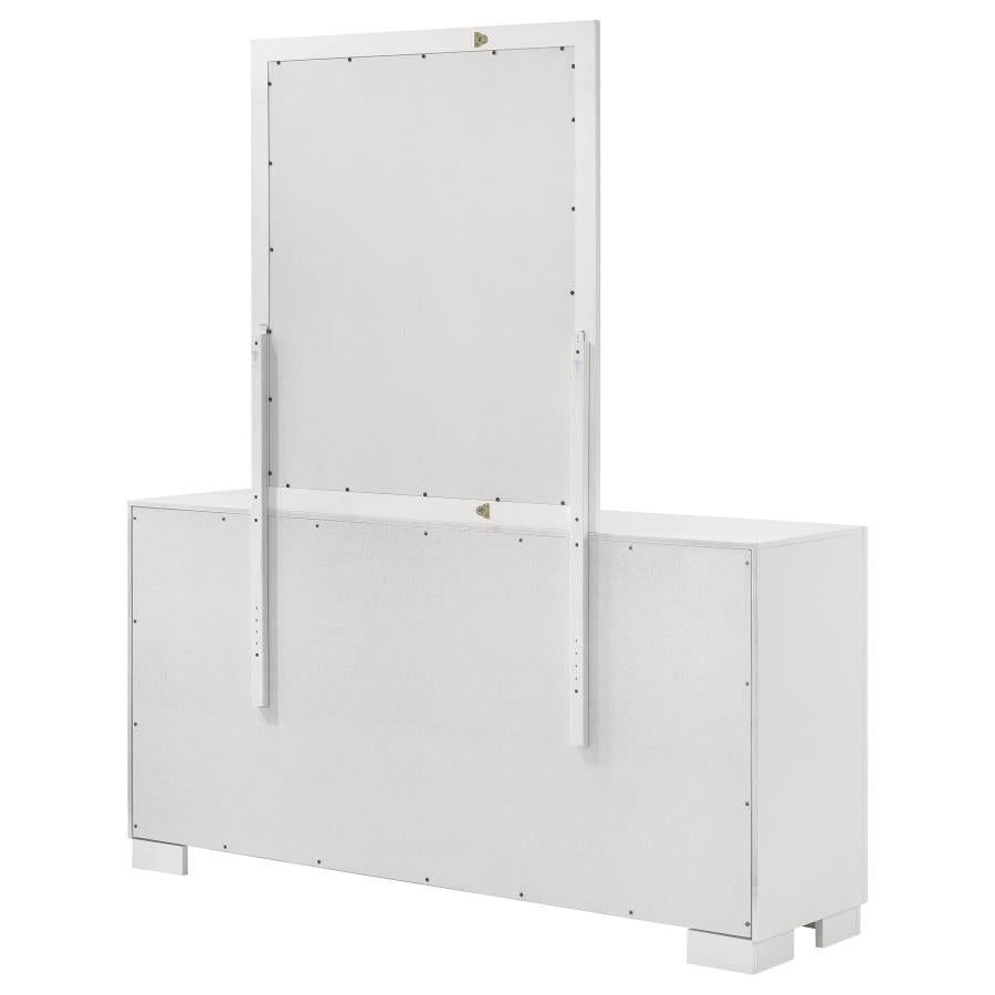JESSICA 6-DRAWER DRESSER WITH MIRROR SNOW WHITE