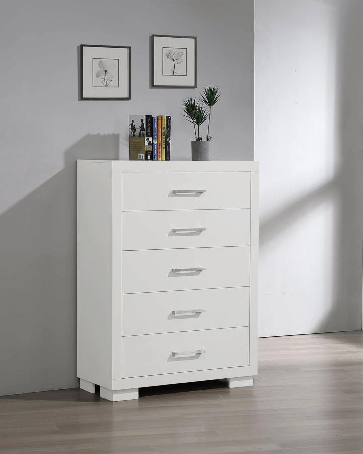JESSICA 5-DRAWER BEDROOM CHEST SNOW WHITE