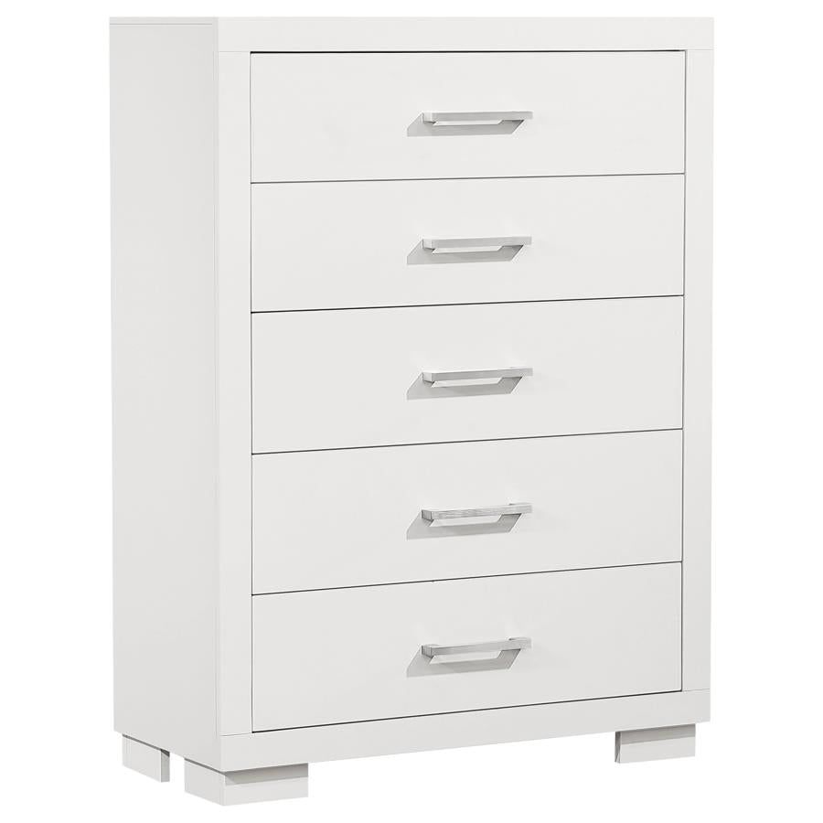 JESSICA 5-DRAWER BEDROOM CHEST SNOW WHITE