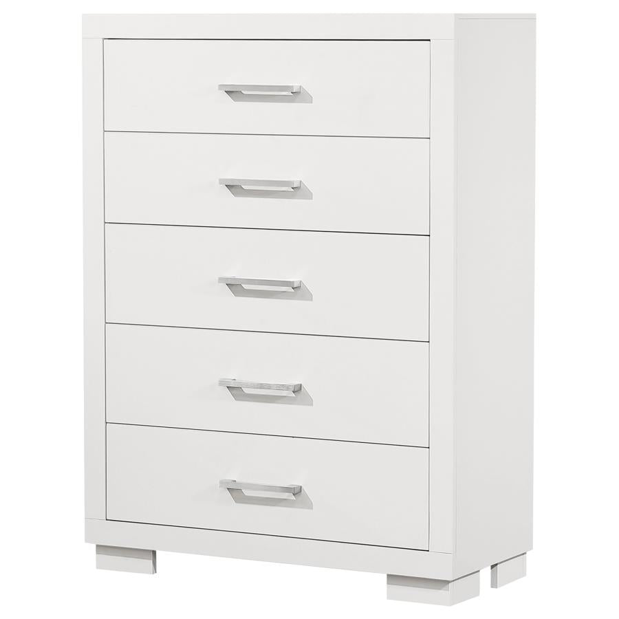 JESSICA 5-DRAWER BEDROOM CHEST SNOW WHITE