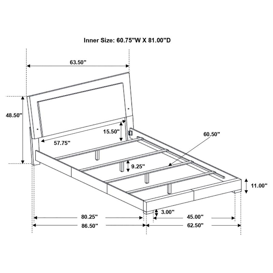 FELICITY WOOD LED PANEL BED WHITE HIGH GLOSS