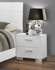 FELICITY 2-DRAWER NIGHTSTAND WHITE HIGH GLOSS
