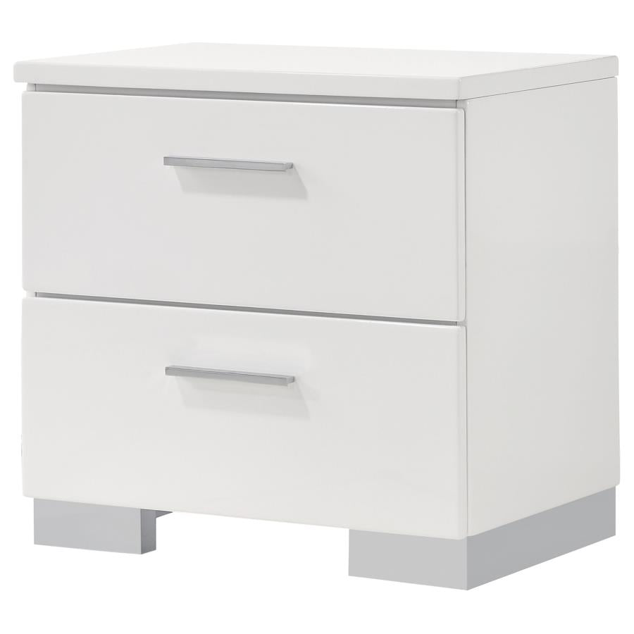 FELICITY 2-DRAWER NIGHTSTAND WHITE HIGH GLOSS