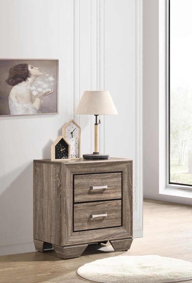 KAUFFMAN 2-DRAWER NIGHTSTAND WASHED TAUPE