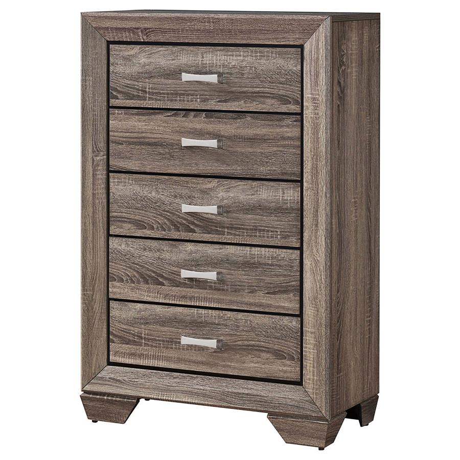 KAUFFMAN 5-DRAWER BEDROOM CHEST WASHED TAUPE