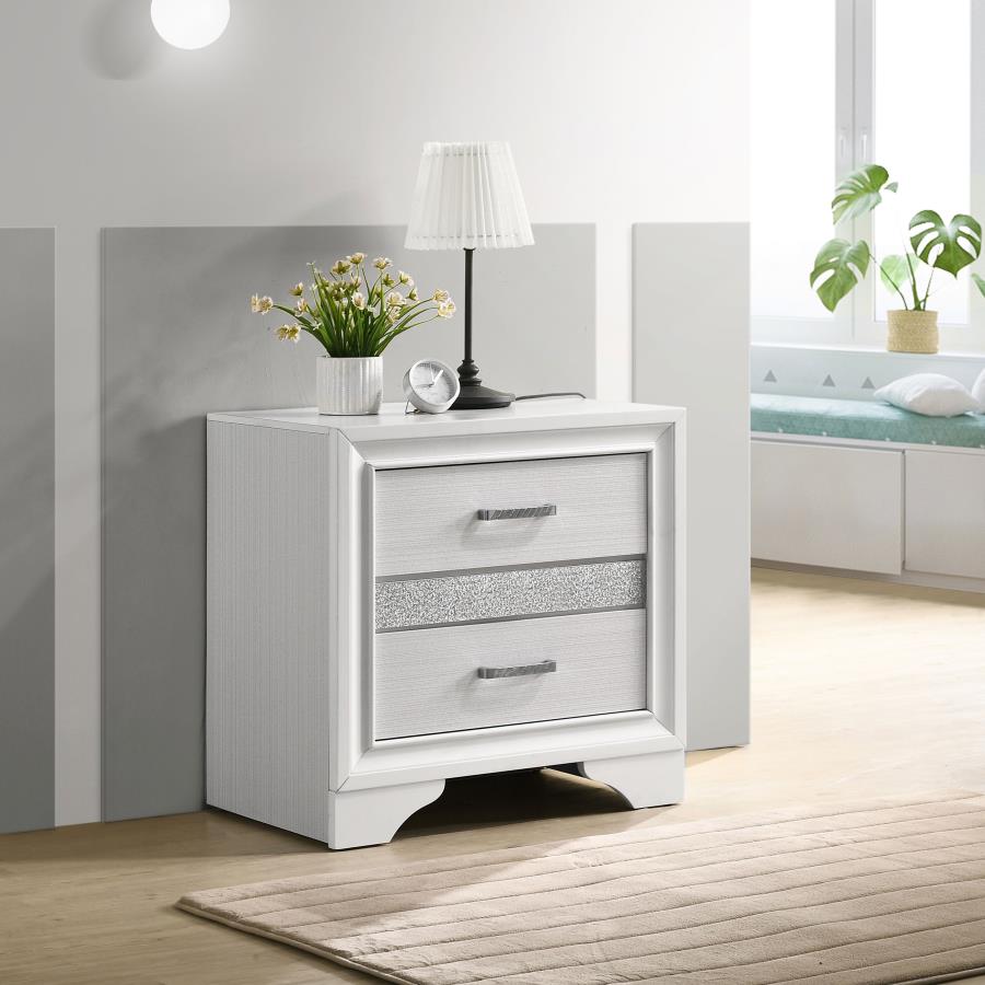 MIRANDA 3-DRAWER NIGHTSTAND WHITE