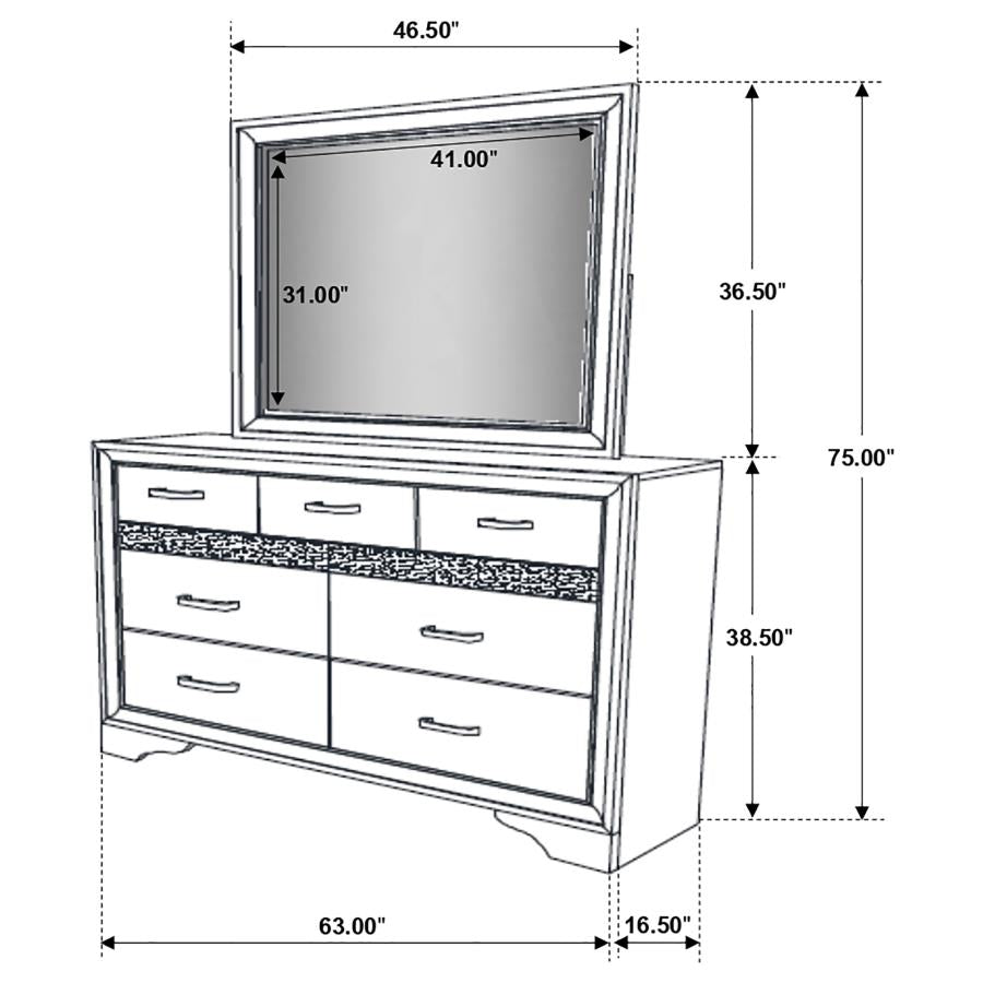 MIRANDA 9-DRAWER DRESSER WHITE