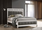 BARZINI WOOD QUEEN PANEL BED WHITE