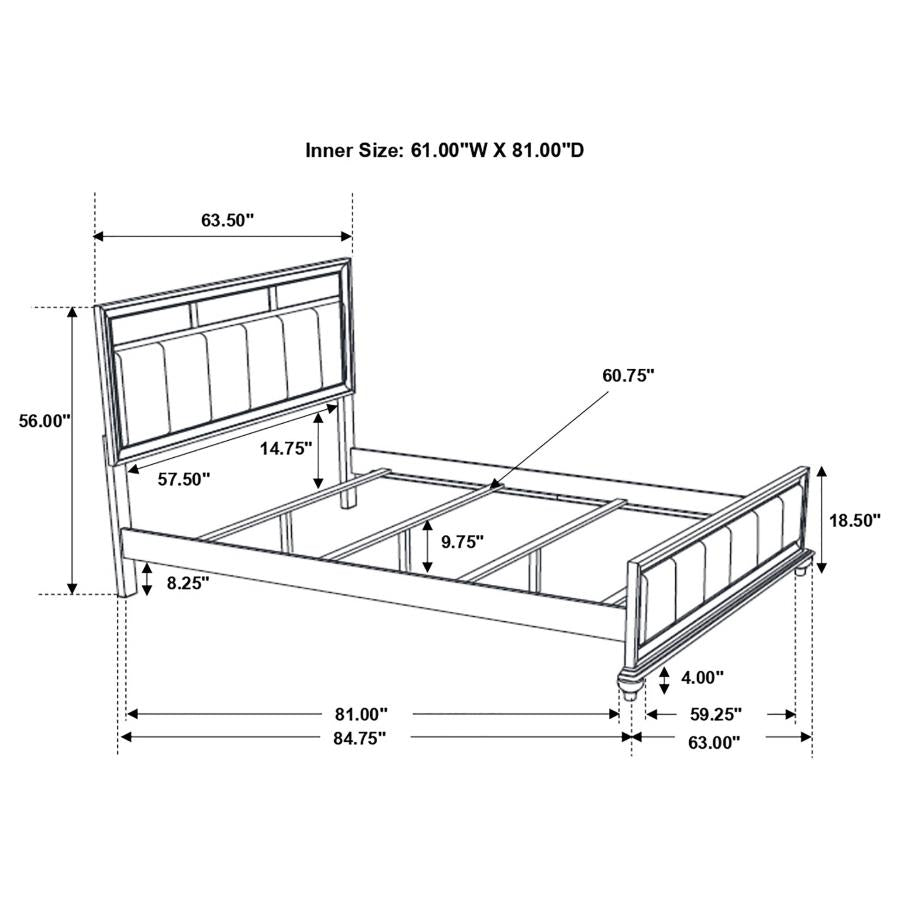 BARZINI WOOD QUEEN PANEL BED WHITE