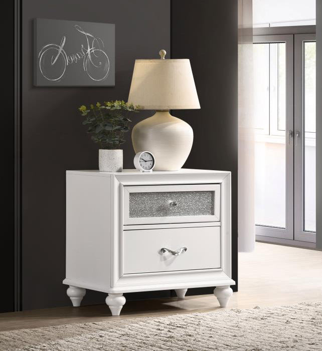 BARZINI 2-DRAWER NIGHTSTAND WHITE