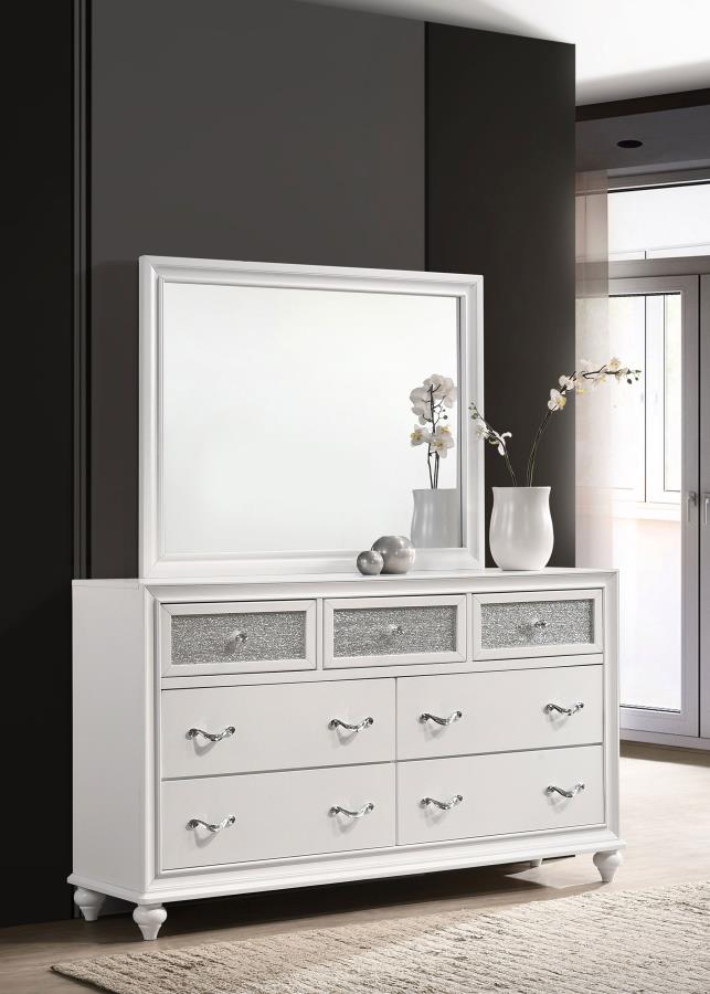 BARZINI 7-DRAWER DRESSER WITH MIRROR WHITE