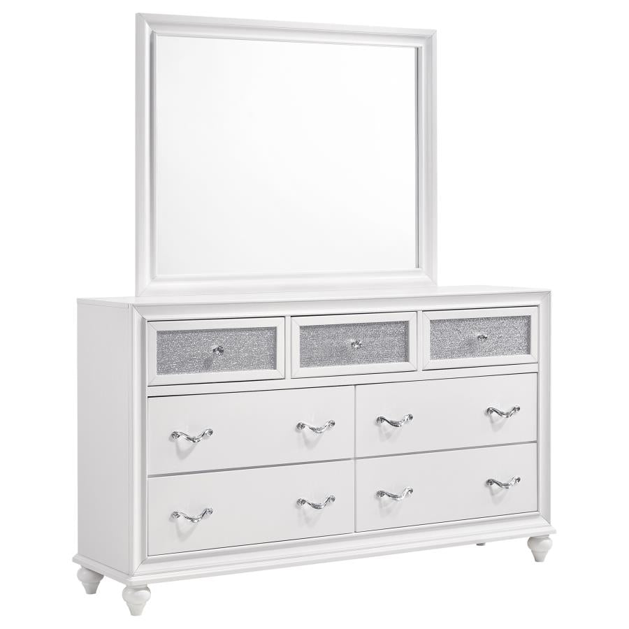 BARZINI 7-DRAWER DRESSER WITH MIRROR WHITE