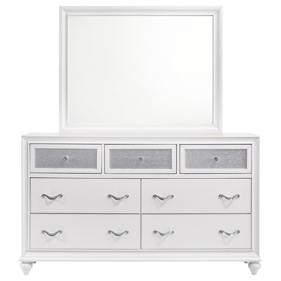 BARZINI 7-DRAWER DRESSER WITH MIRROR WHITE