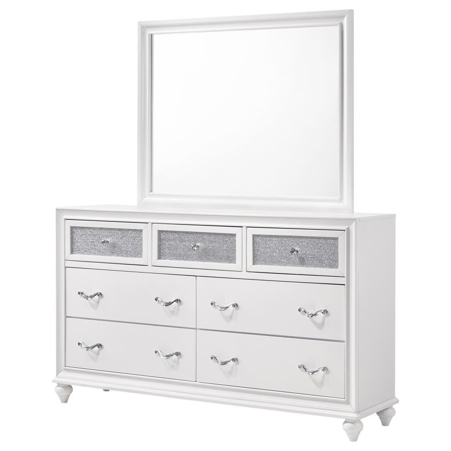 BARZINI 7-DRAWER DRESSER WITH MIRROR WHITE