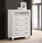 BARZINI 5-DRAWER BEDROOM CHEST WHITE