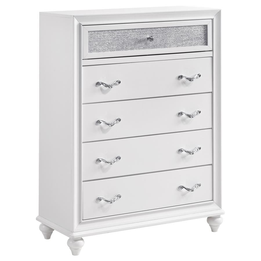 BARZINI 5-DRAWER BEDROOM CHEST WHITE
