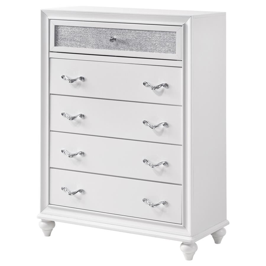 BARZINI 5-DRAWER BEDROOM CHEST WHITE