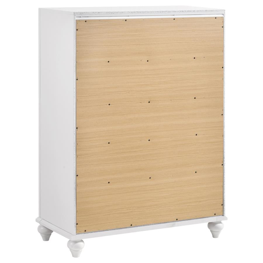 BARZINI 5-DRAWER BEDROOM CHEST WHITE