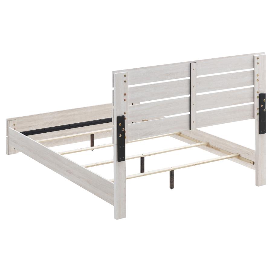BRANTFORD WOOD QUEEN PANEL BED COASTAL WHITE