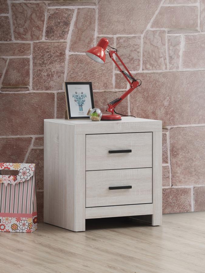 BRANTFORD 2-DRAWER NIGHTSTAND COASTAL WHITE