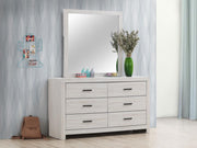 BRANTFORD 6-DRAWER DRESSER WITH MIRROR COASTAL WHITE