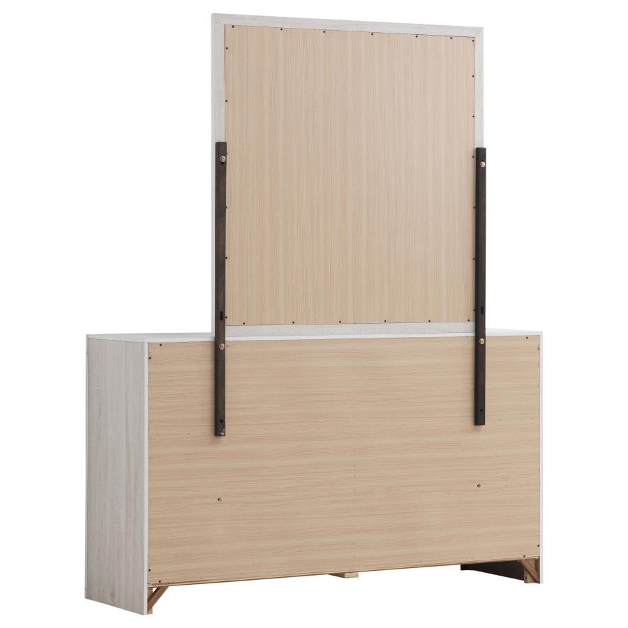 BRANTFORD 6-DRAWER DRESSER WITH MIRROR COASTAL WHITE