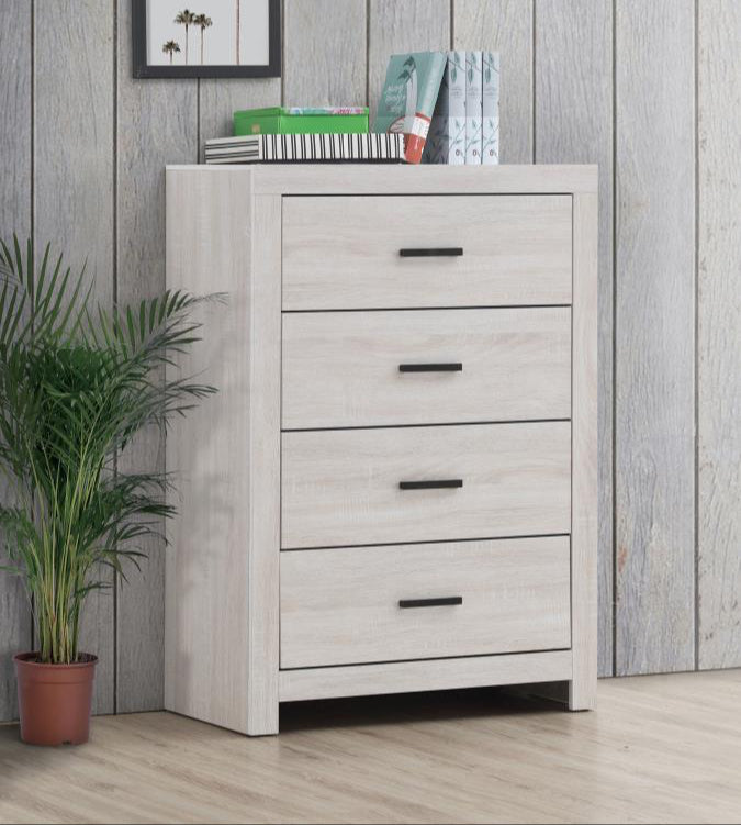 BRANTFORD 4-DRAWER BEDROOM CHEST COASTAL WHITE