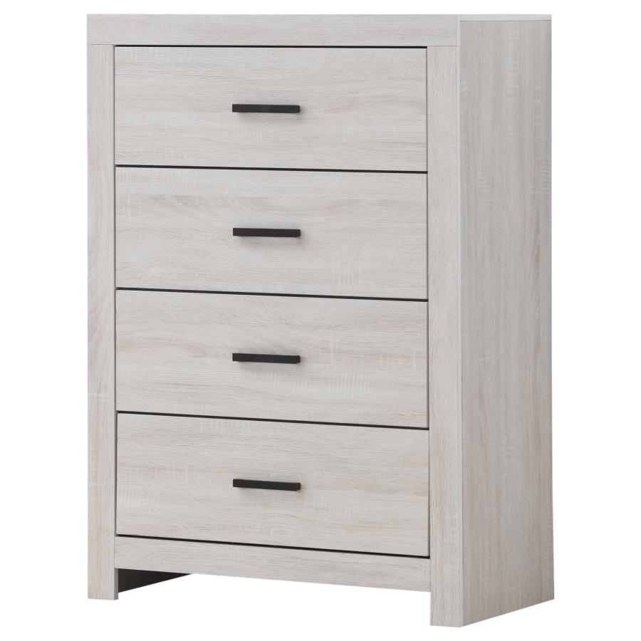 BRANTFORD 4-DRAWER BEDROOM CHEST COASTAL WHITE