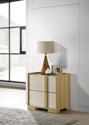HYLAND 2-DRAWER NIGHTSTAND BEDSIDE TABLE NATURAL