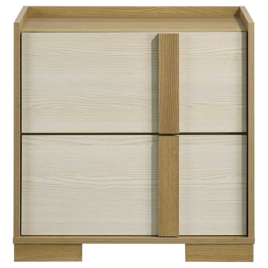 HYLAND 2-DRAWER NIGHTSTAND BEDSIDE TABLE NATURAL