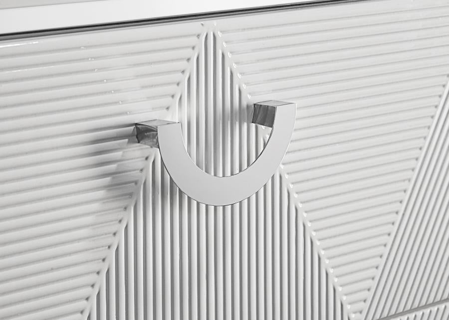 CASSIA 5-DRAWER BEDROOM CHEST OF DRAWERS WHITE HIGH GLOSS