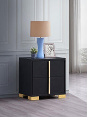 MARCELINE 2-DRAWER NIGHTSTAND BLACK