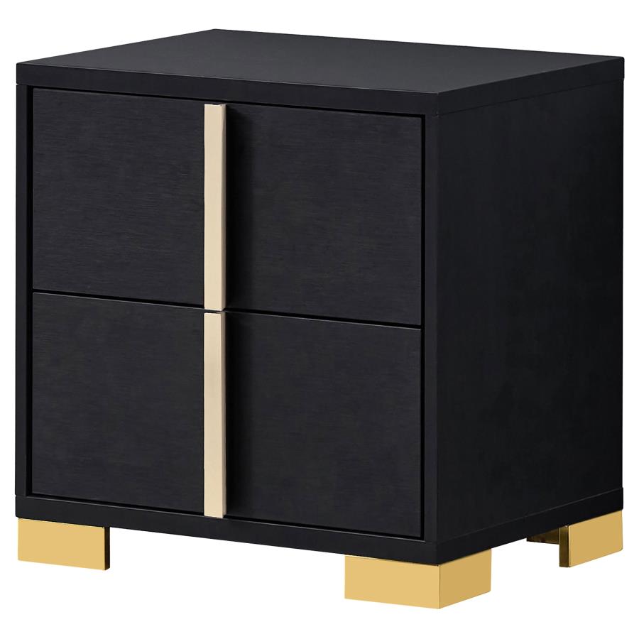 MARCELINE 2-DRAWER NIGHTSTAND BLACK