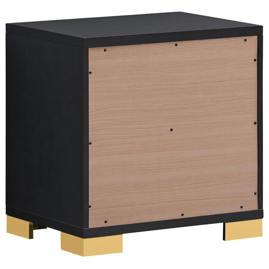 MARCELINE 2-DRAWER NIGHTSTAND BLACK