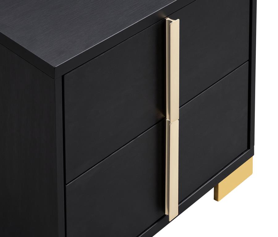 MARCELINE 2-DRAWER NIGHTSTAND BLACK