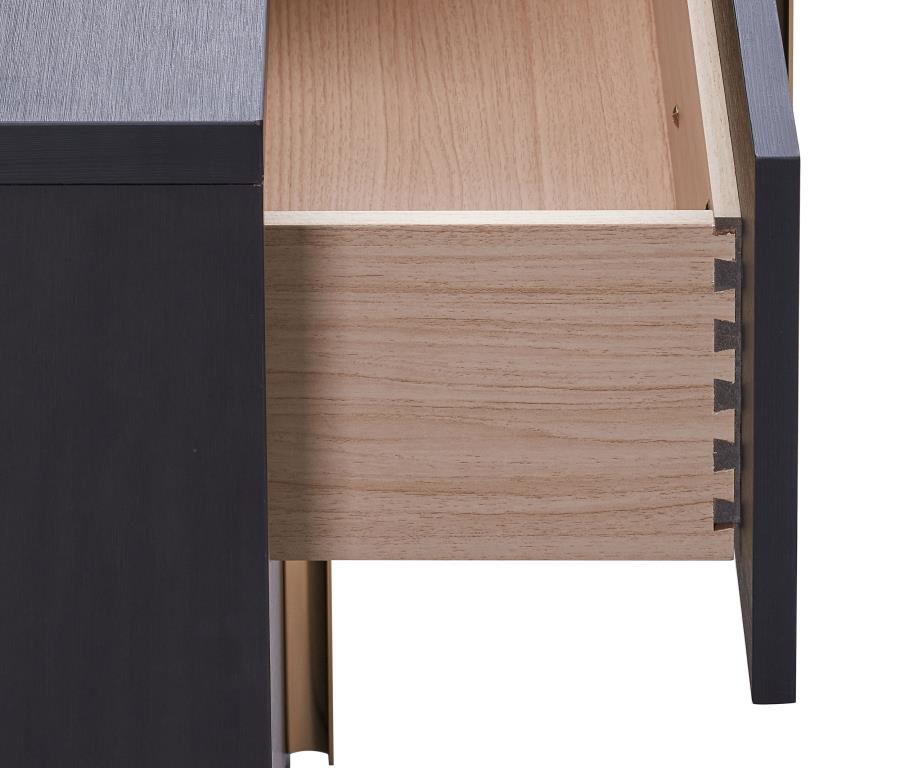 MARCELINE 2-DRAWER NIGHTSTAND BLACK