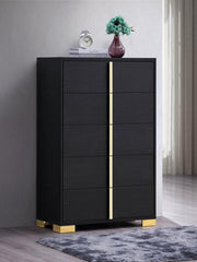MARCELINE 5-DRAWER BEDROOM CHEST BLACK