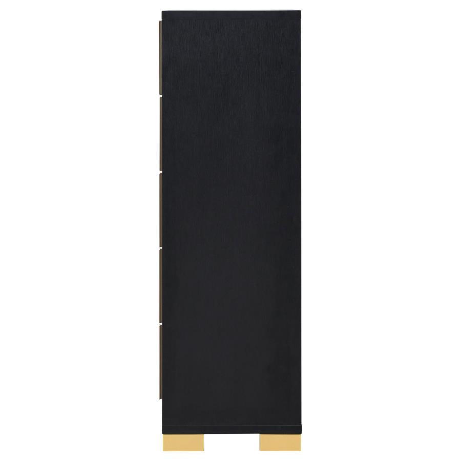 MARCELINE 5-DRAWER BEDROOM CHEST BLACK