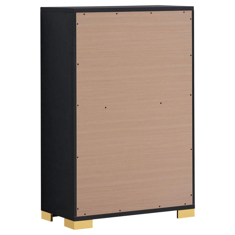 MARCELINE 5-DRAWER BEDROOM CHEST BLACK