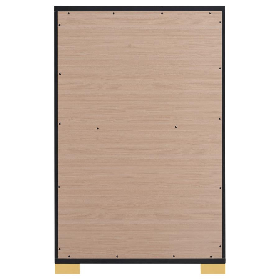 MARCELINE 5-DRAWER BEDROOM CHEST BLACK