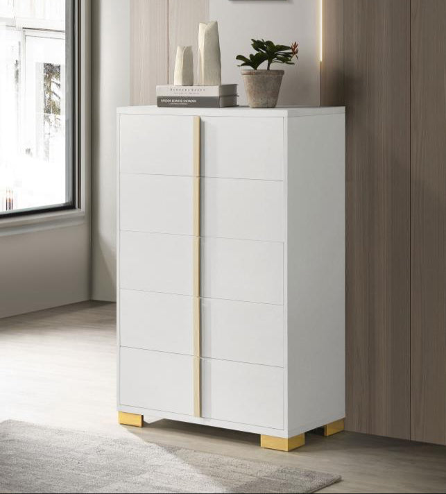 MARCELINE 5-DRAWER BEDROOM CHEST WHITE