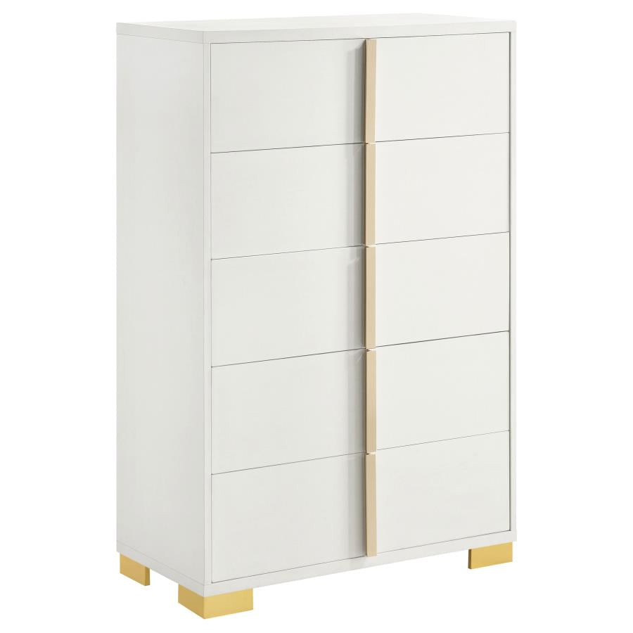 MARCELINE 5-DRAWER BEDROOM CHEST WHITE