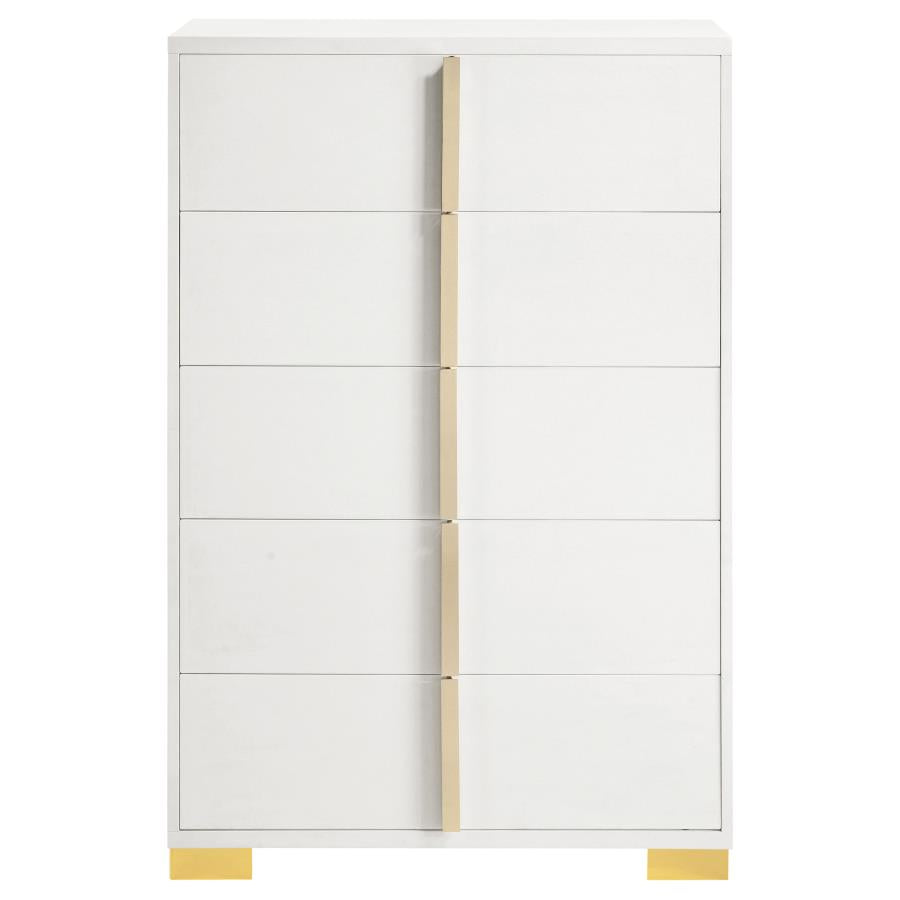 MARCELINE 5-DRAWER BEDROOM CHEST WHITE