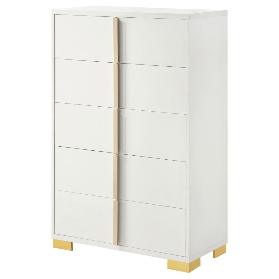 MARCELINE 5-DRAWER BEDROOM CHEST WHITE