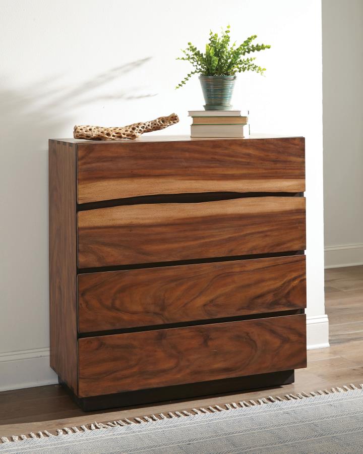 WINSLOW 4-DRAWER BEDROOM CHEST SMOKEY WALNUT