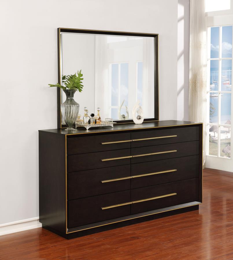 DURANGO 8-DRAWER DRESSER WITH MIRROR SMOKED PEPPERCORN