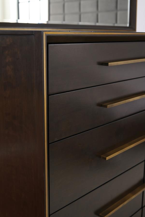 DURANGO 8-DRAWER DRESSER WITH MIRROR SMOKED PEPPERCORN
